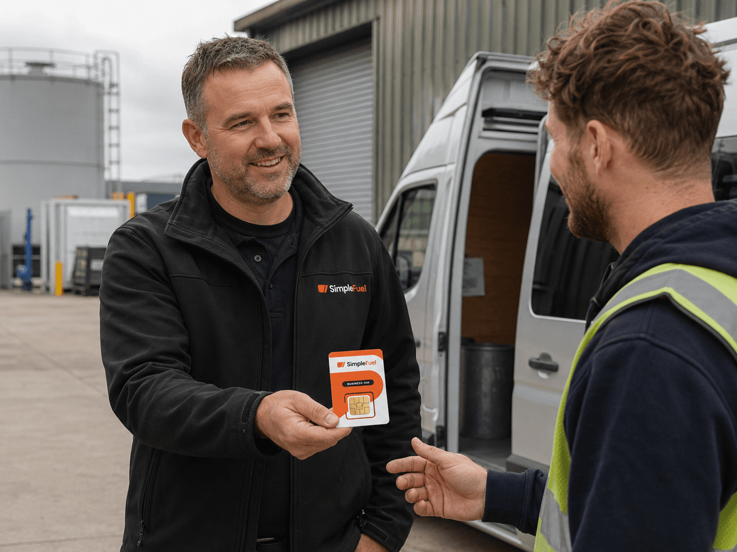 Fleet devices and trackers using business SIMs